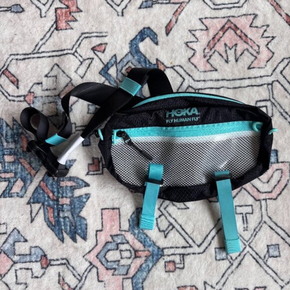 HOKA waist bag / fanny pack - NWT black & aqua blue